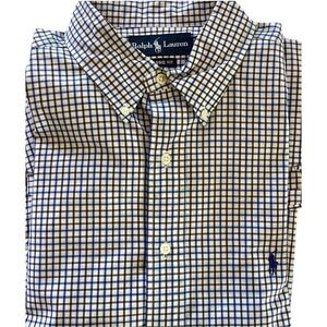 Ralph Lauren Polo XL Classic Fit Blue Black White Checked Button Down